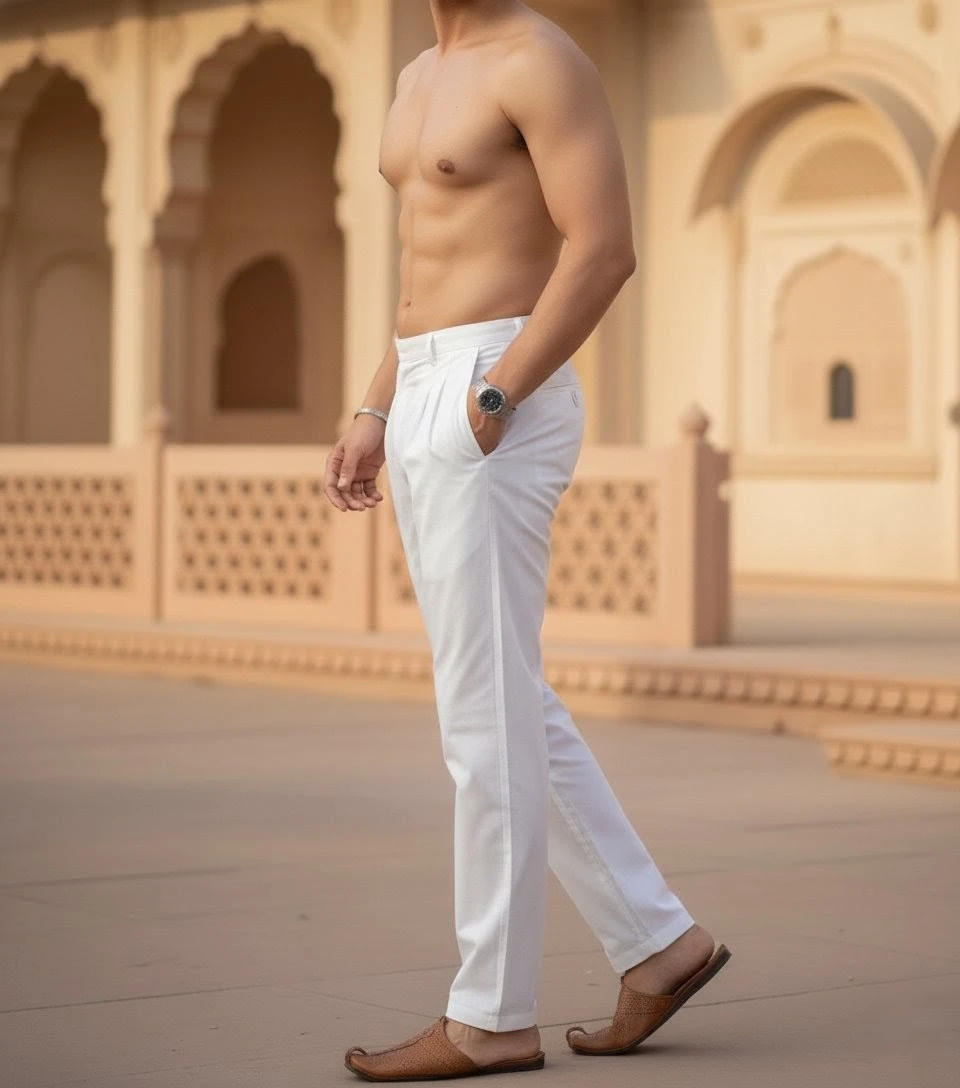 100% Cotton Premium White Pajama - Image 4